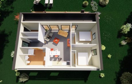 Vue interieure maison blanc